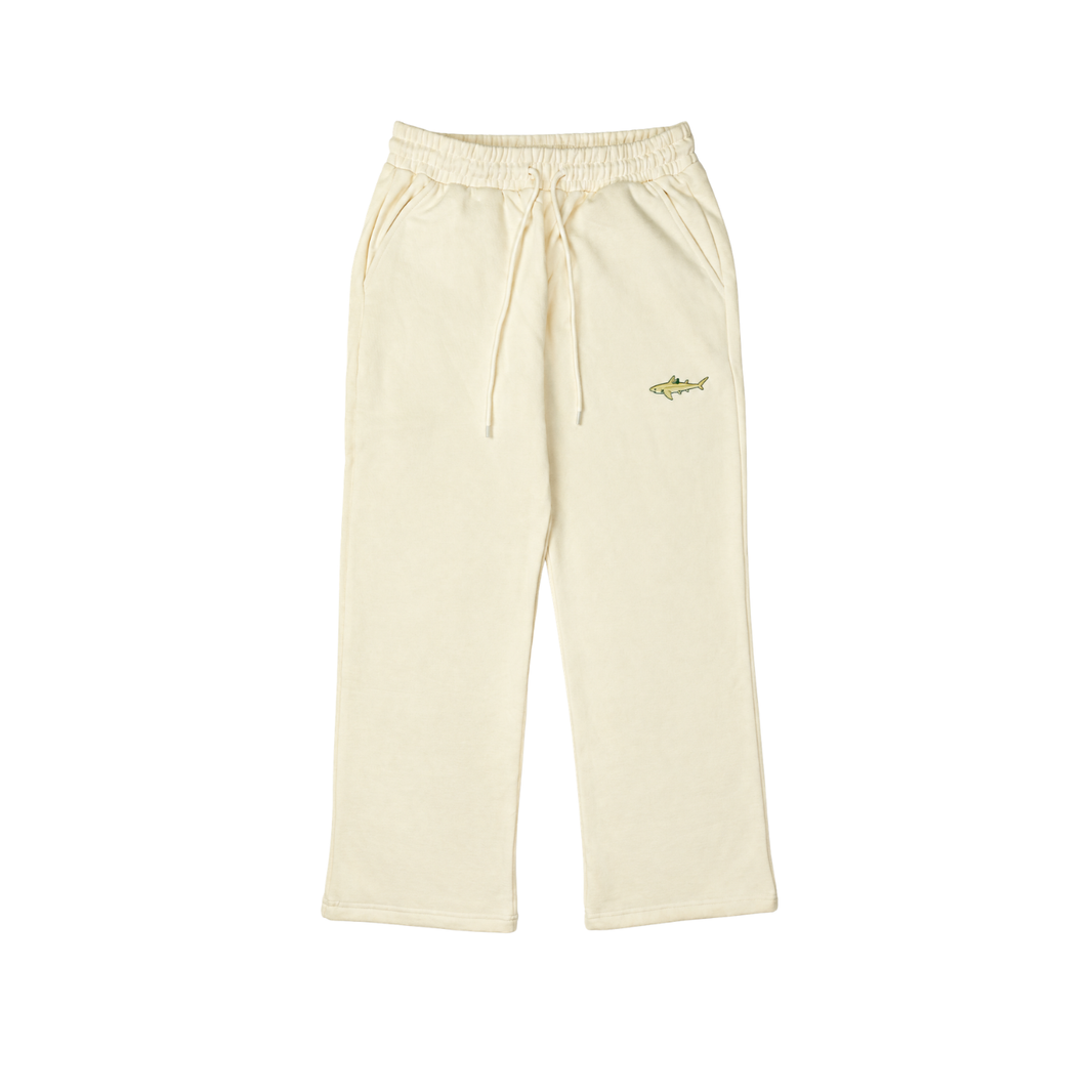 Pucker the Lemon Shark Sweatpants in Lemon Yellow, front view, relaxed straight leg