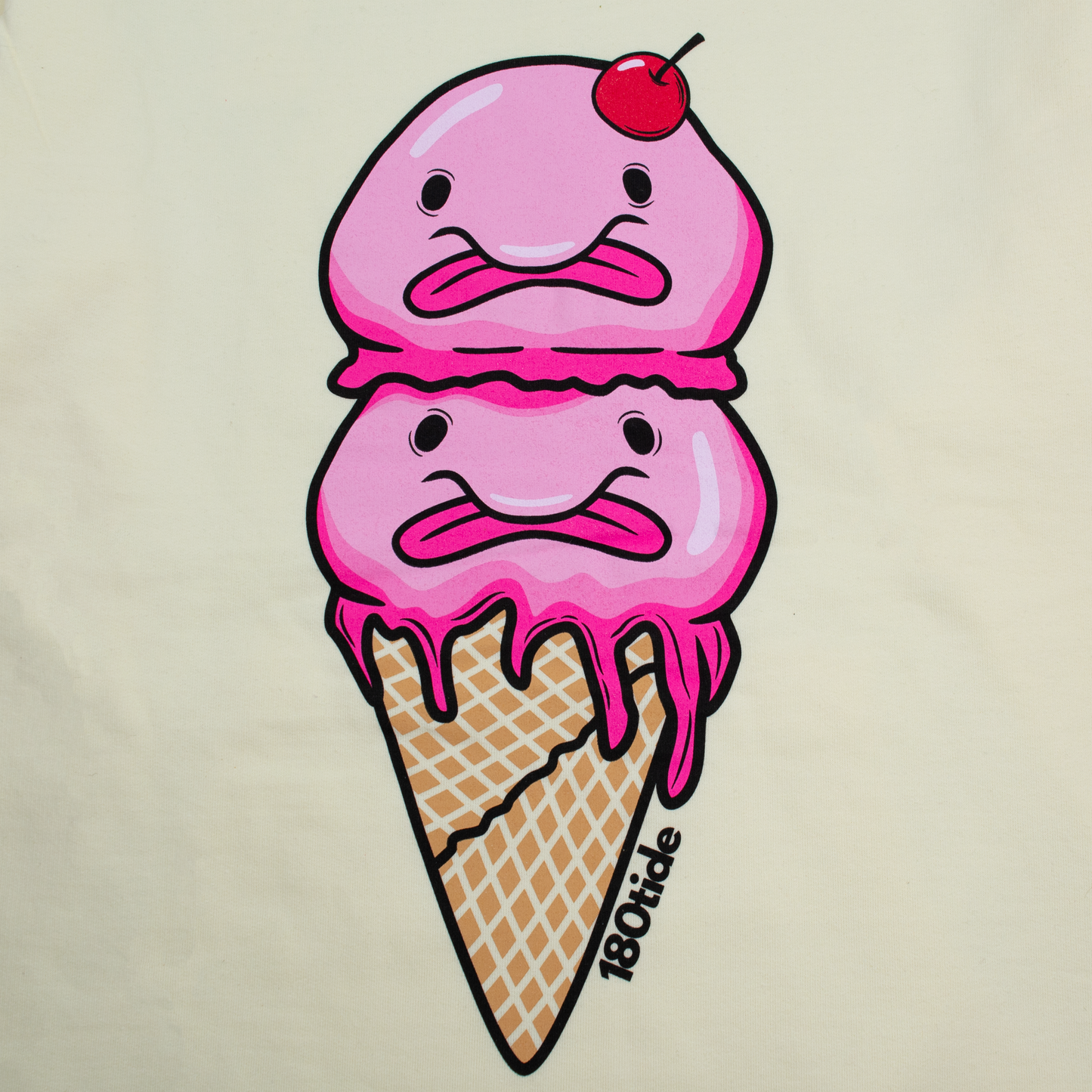 Scoops the Blobfish Ice Cream Cone Cream Hoodie