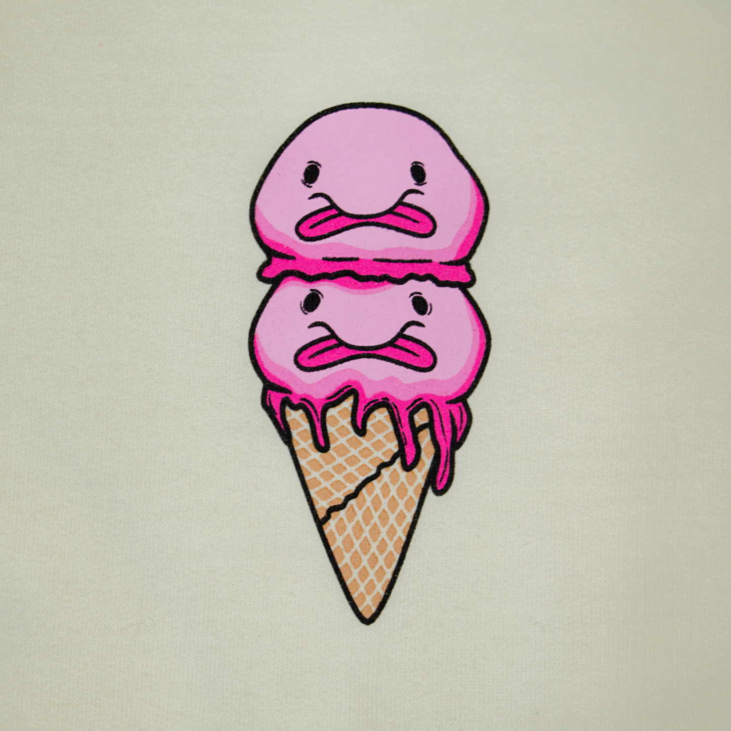 Scoops the Blobfish Ice Cream Cone Cream Hoodie