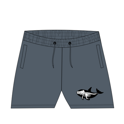 Killer Whale Skeleton Stone Sweatshorts 7"