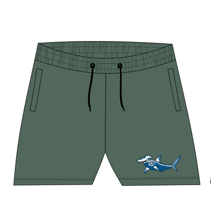 Hammerhead Skeleton Sage Green Sweatshorts 7"