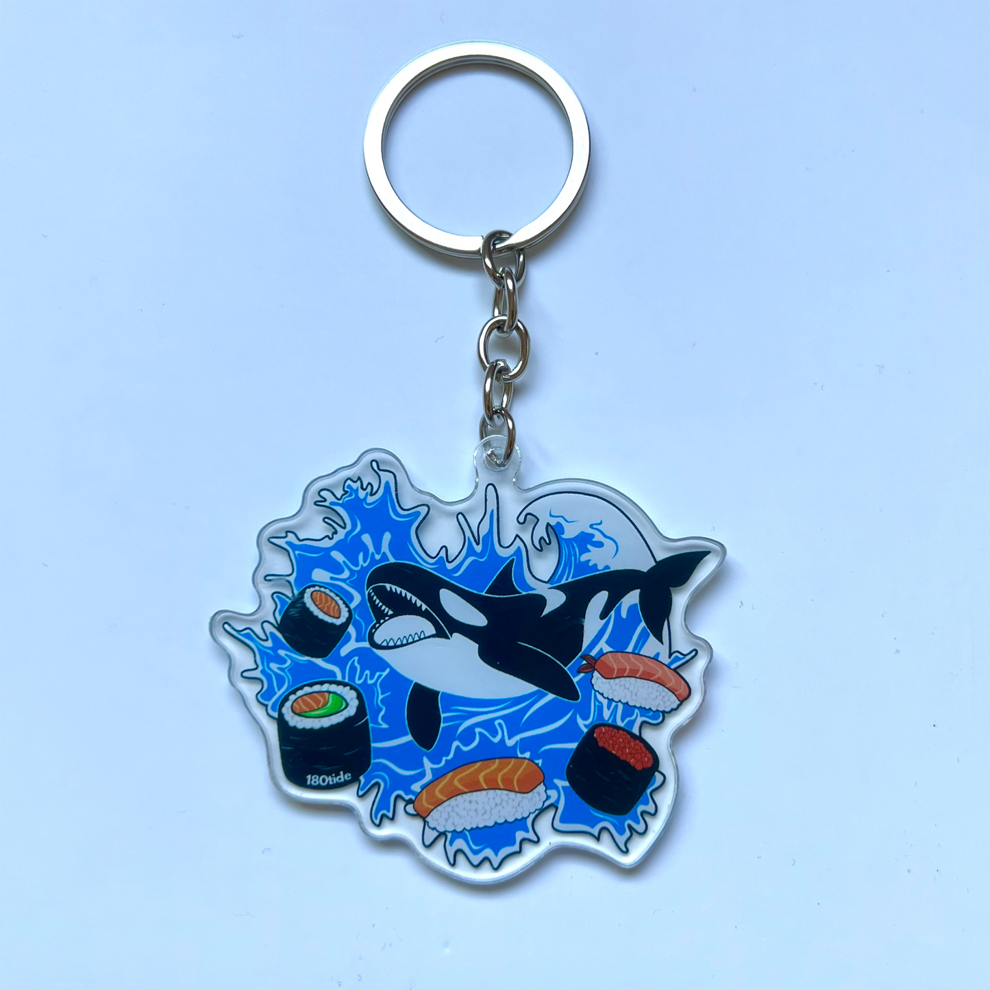 Orca's Sushi Acrylic Keychain