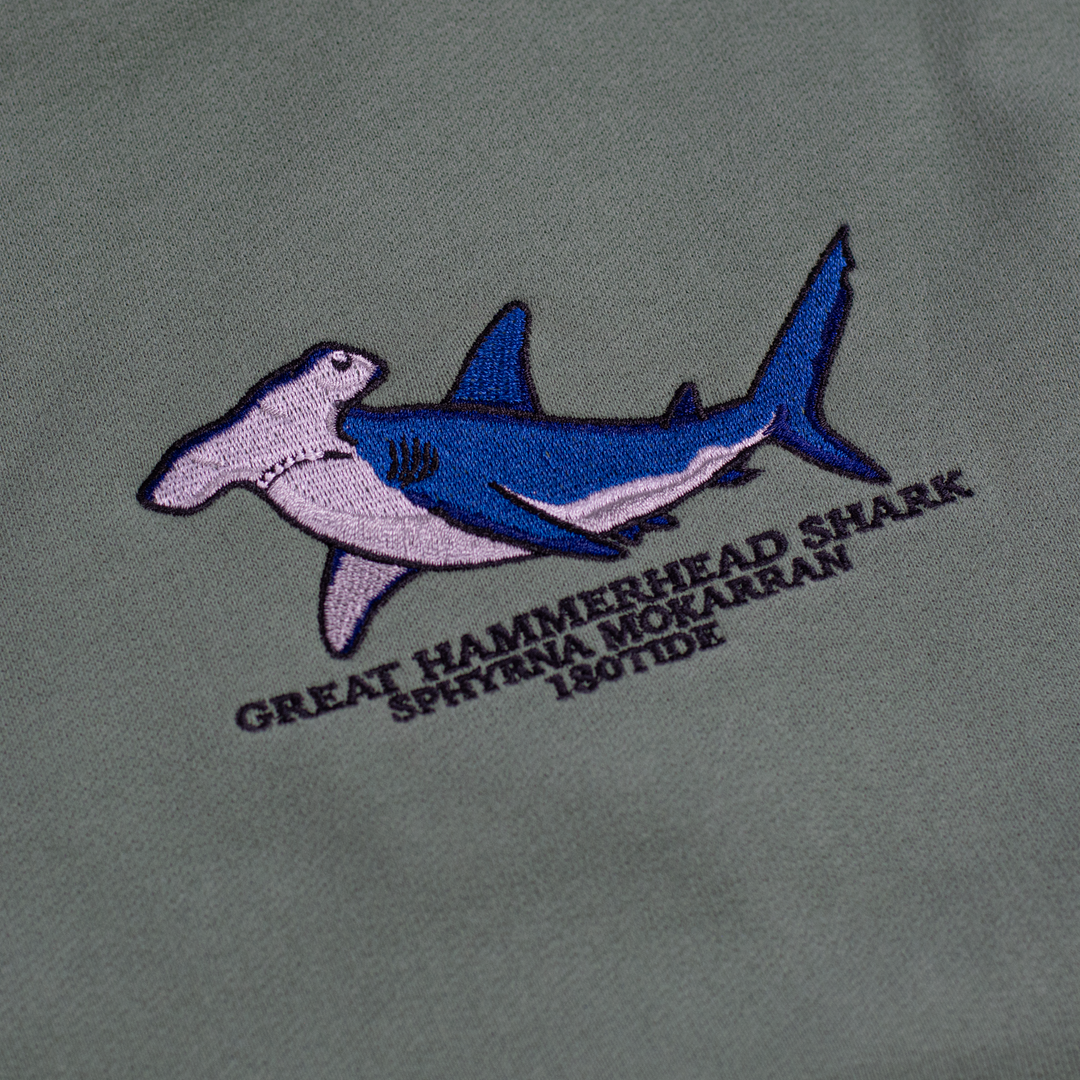 Hammerhead Skeleton Sage Green Crewneck Sweatshirt