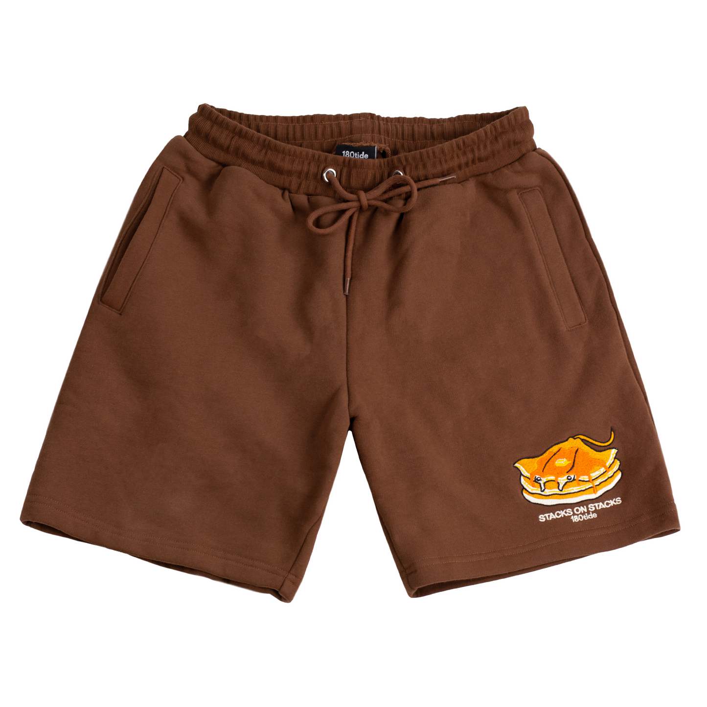 Stacks Manta Ray Pancakes Brown Sweatshorts 7"