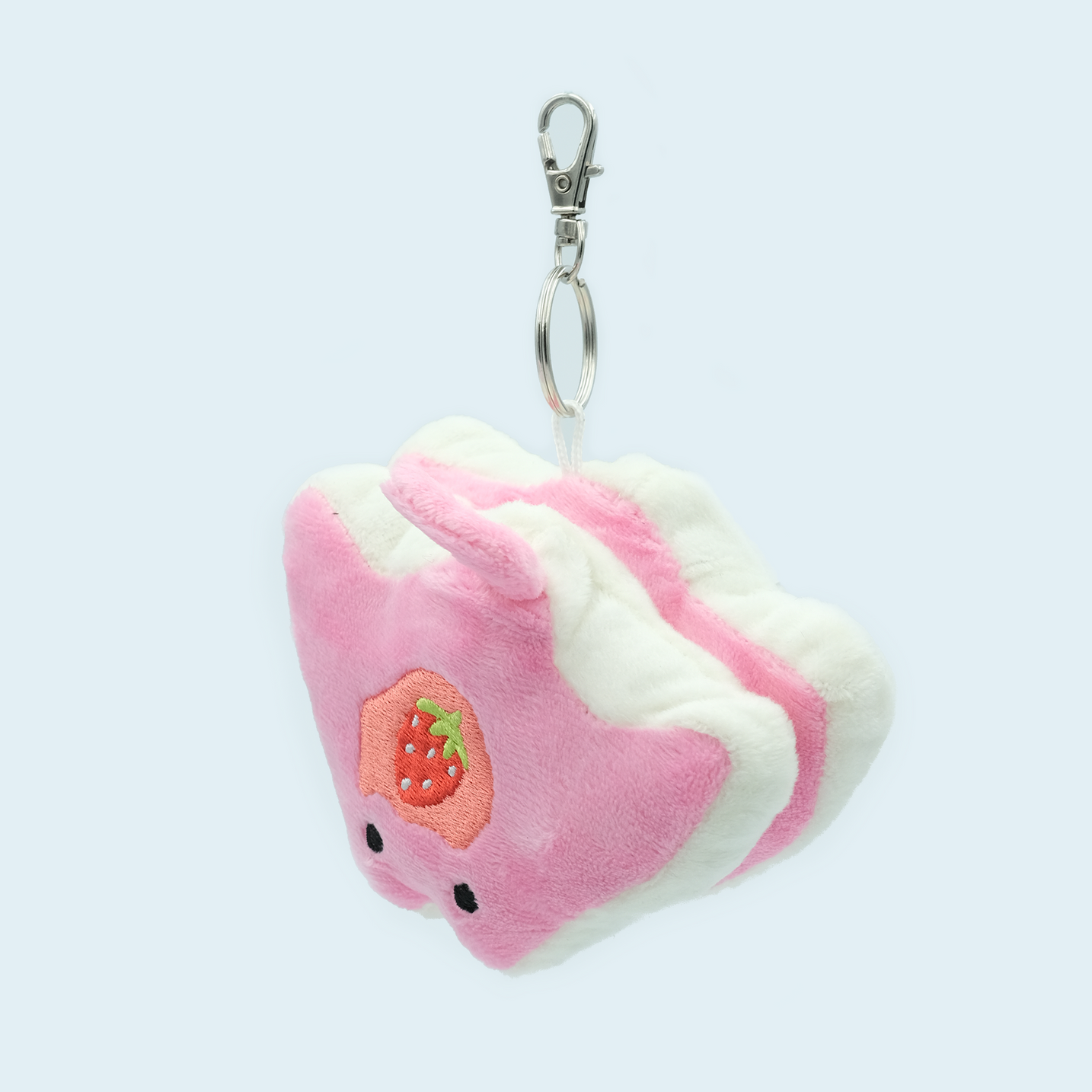 Strawberry Stacks the Pancake Manta Ray Plush Keychain