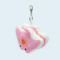 Strawberry Stacks the Pancake Manta Ray Plush Keychain