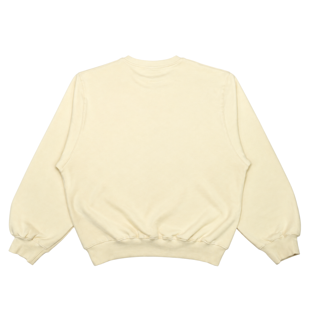 Bandan Banana Dolphin Milk Crewneck in Banana Yellow, back view