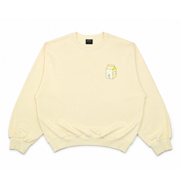Bandan Banana Dolphin Milk Crewneck in Banana Yellow, front view
