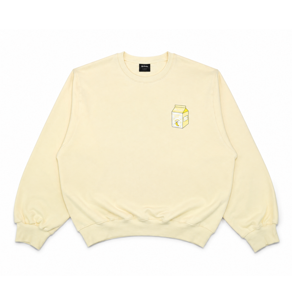 Bandan Banana Dolphin Milk Crewneck in Banana Yellow, front view
