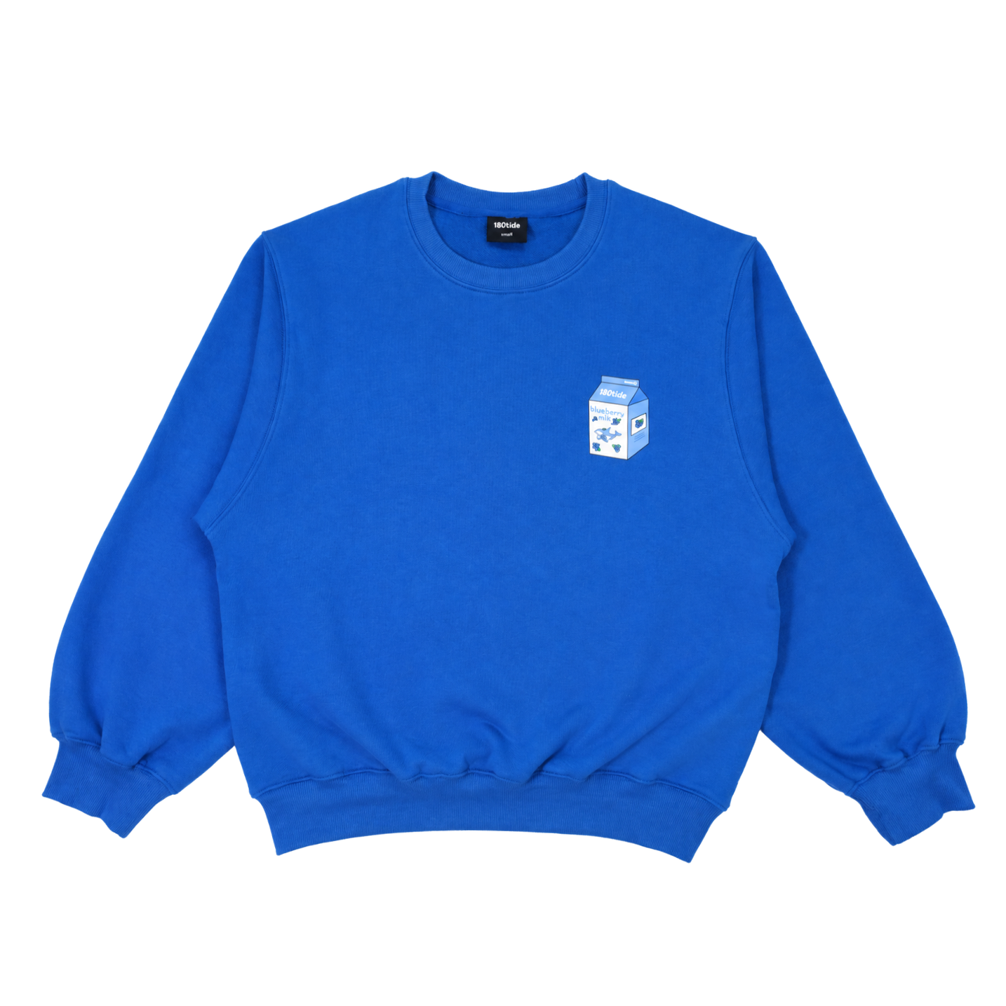 Calypso Blueberry Orca Milk Crewneck in Blueberry Blue, front view