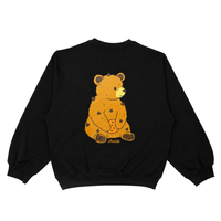 Chip the Cookie Bear Crewneck in Onyx, back view with full back print