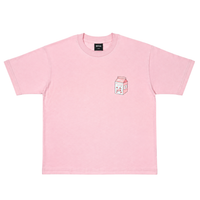 Kelsa Strawberry Seal Milk Tee in Strawberry Pink, front view