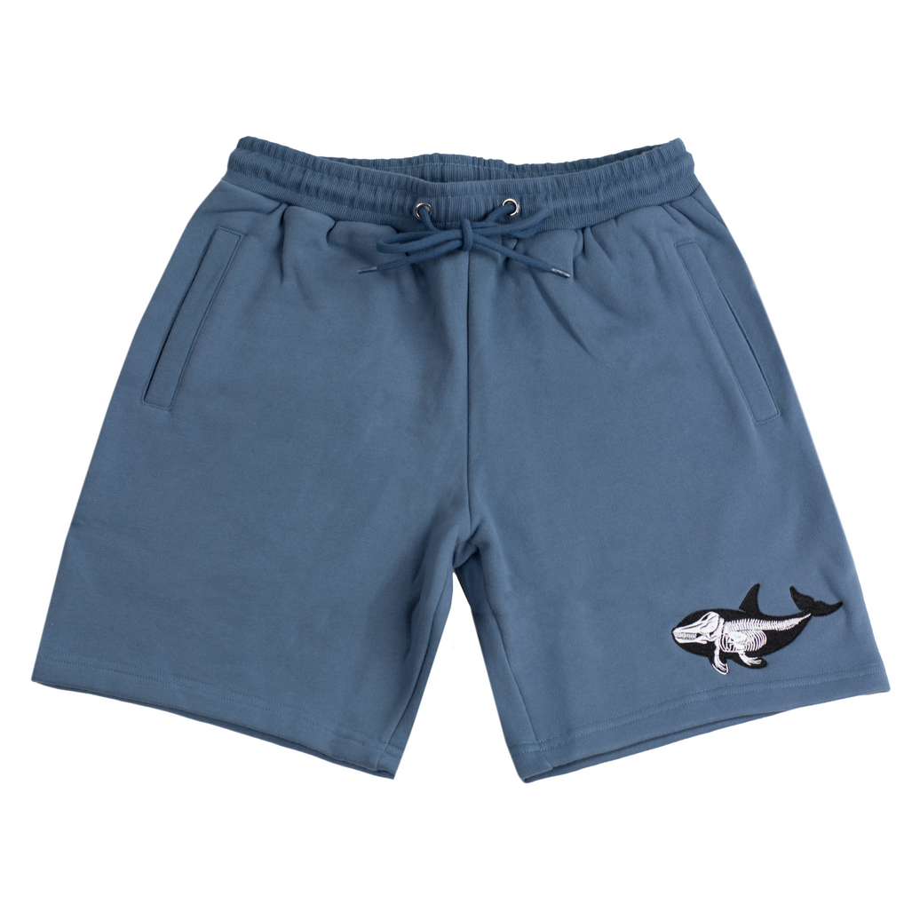 Killer Whale Skeleton Sweatshorts – Stone, front view