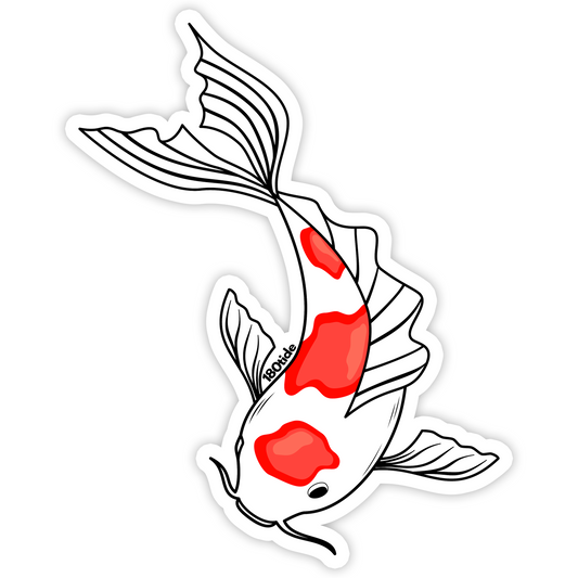 Red Koi Fish Sticker