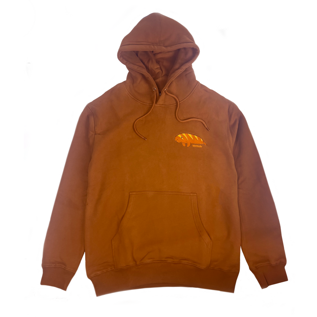 Louis the Baguette Manatee Hoodie – Copper Brown, front view