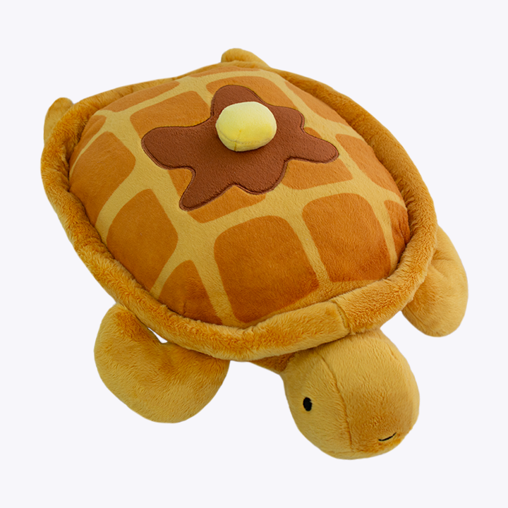 Maple the Waffle Turtle Plush, three-quarter front view