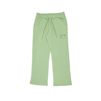 Matcha Stacks Sweatpants in Matcha Green, front view, relaxed straight leg