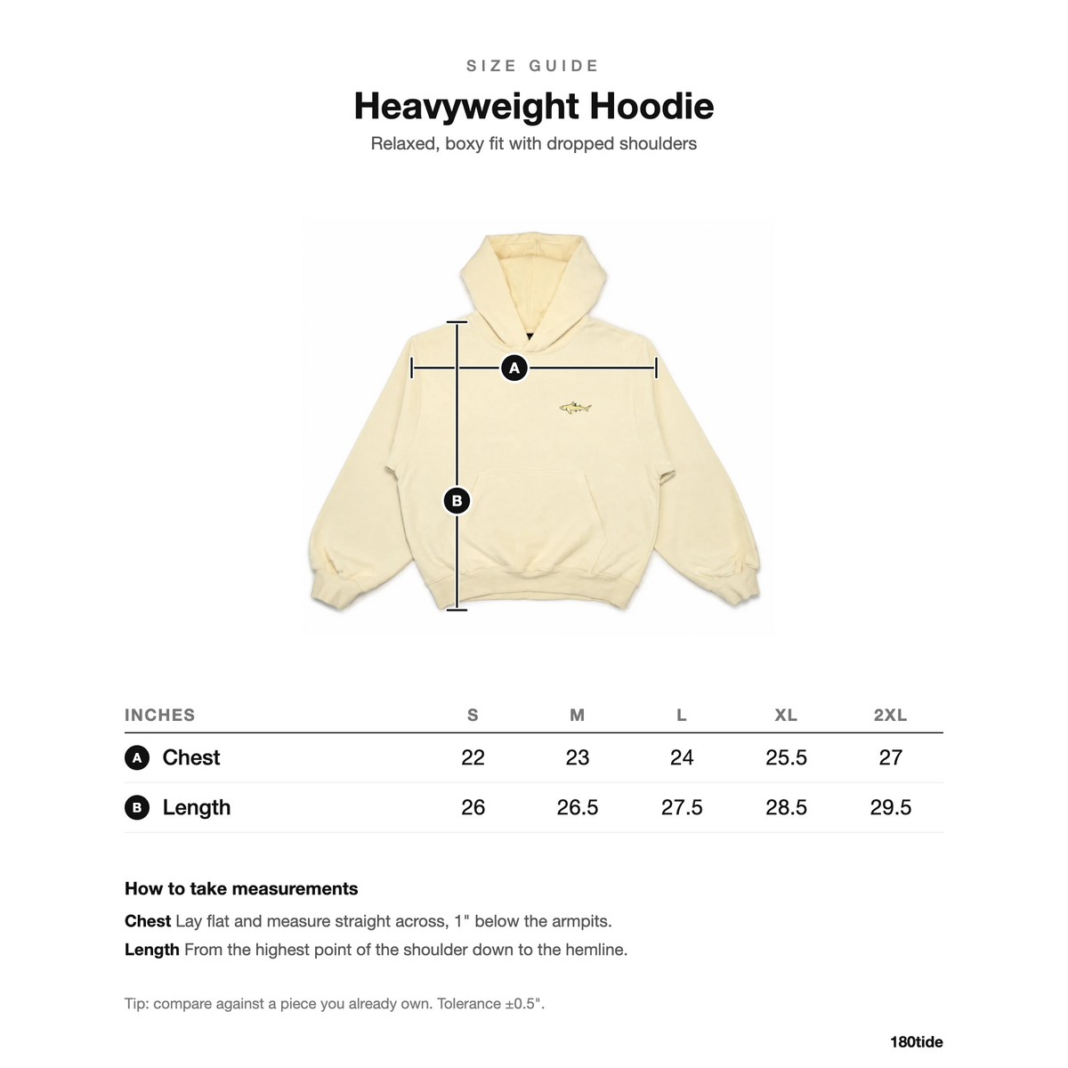 Pucker the Lemon Shark Hoodie size guide