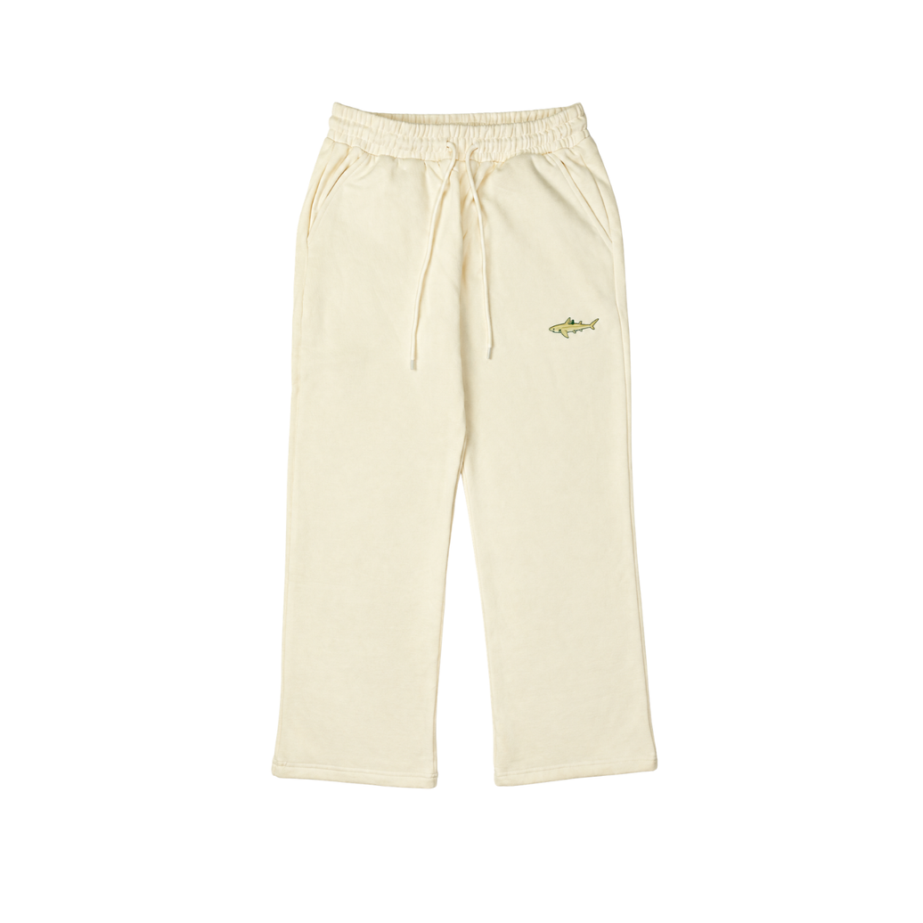 Pucker the Lemon Shark Sweatpants in Lemon Yellow, front view, relaxed straight leg