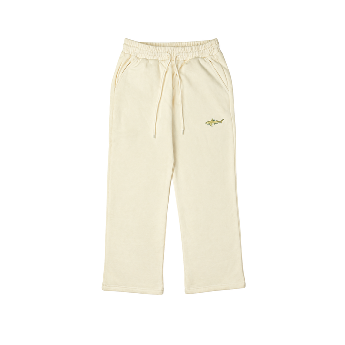 Pucker the Lemon Shark Sweatpants in Lemon Yellow, front view, relaxed straight leg