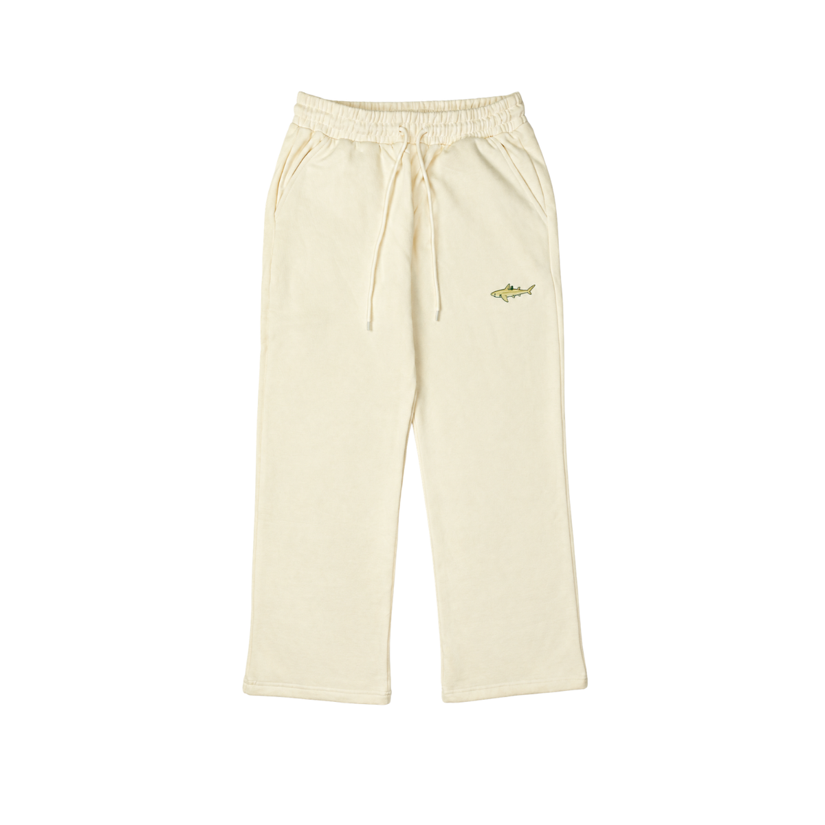 Pucker the Lemon Shark Sweatpants in Lemon Yellow, front view, relaxed straight leg