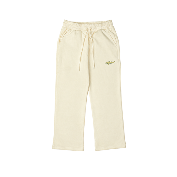 Pucker the Lemon Shark Sweatpants in Lemon Yellow, front view, relaxed straight leg