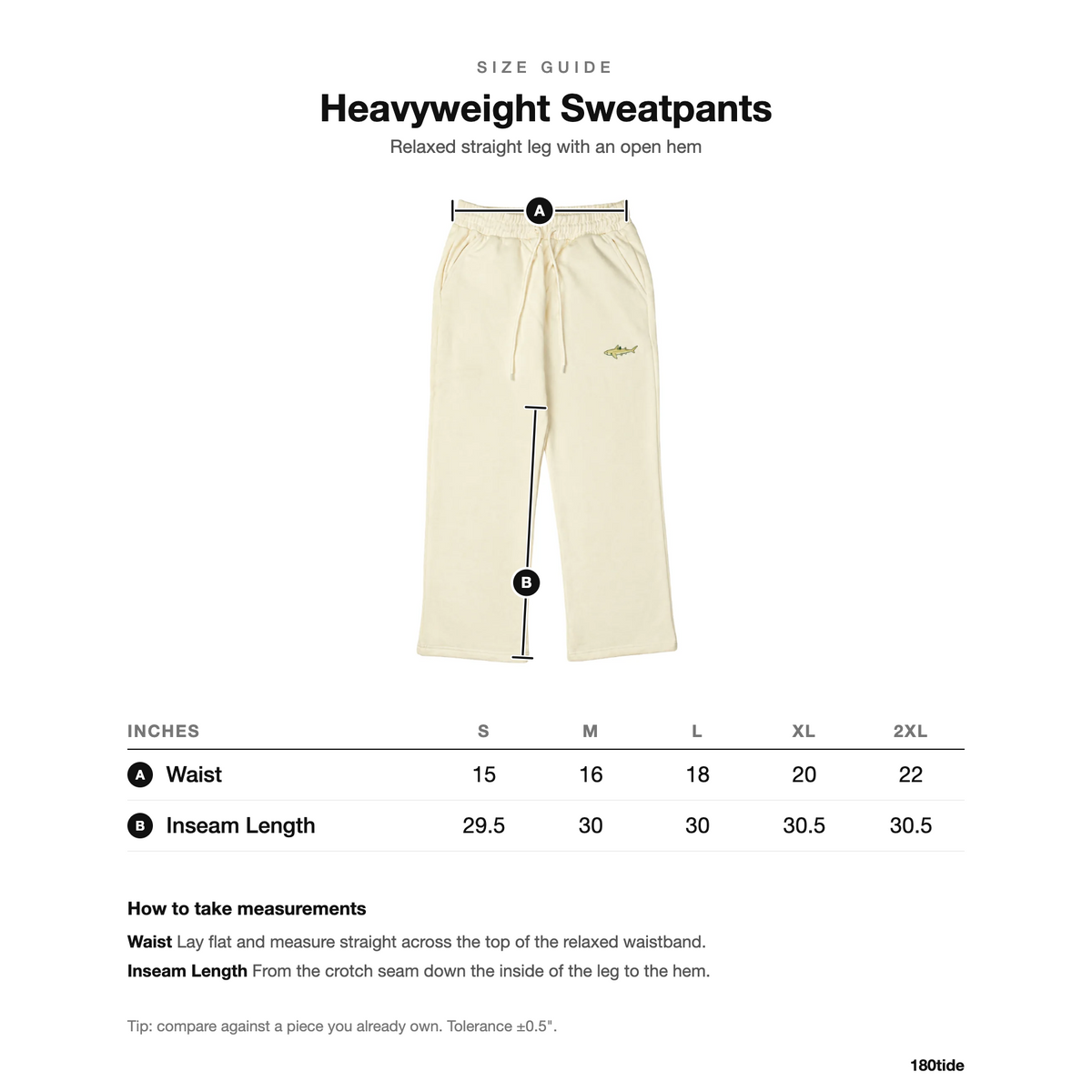 Pucker the Lemon Shark Sweatpants size guide