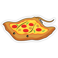 Slice the Pizza Stingray Sticker