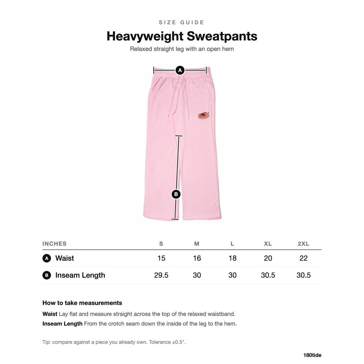 Strawberry Stacks Sweatpants size guide