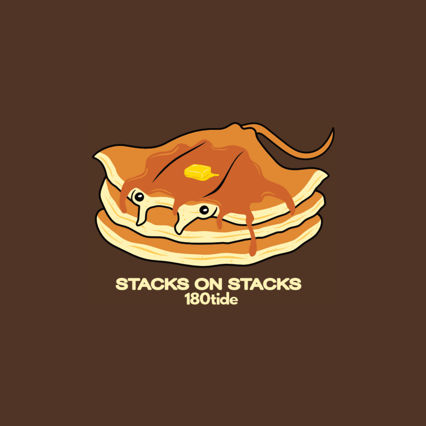Stacks Manta Ray Pancakes Brown Sweatshorts 7"