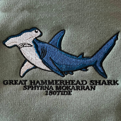 Hammerhead Skeleton Sage Green Crewneck Sweatshirt