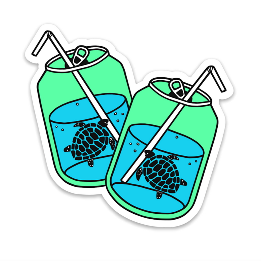 Turtle Soda Green Sticker