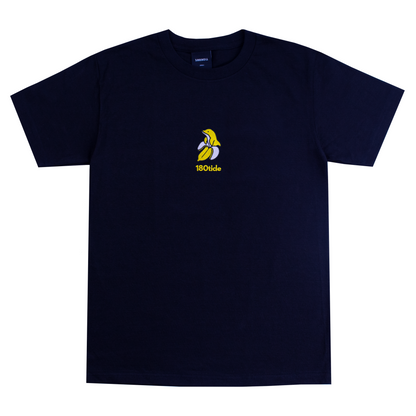 BanDan the Banana Dolphin Embroidered Black Short Sleeve Tee. Banana Dolphin Clothing.