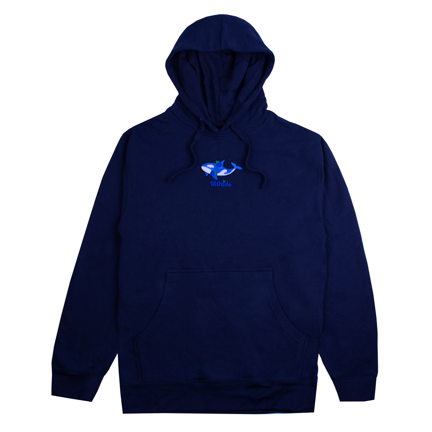 Blueberry Orca Embroidered Navy Blue Hoodie