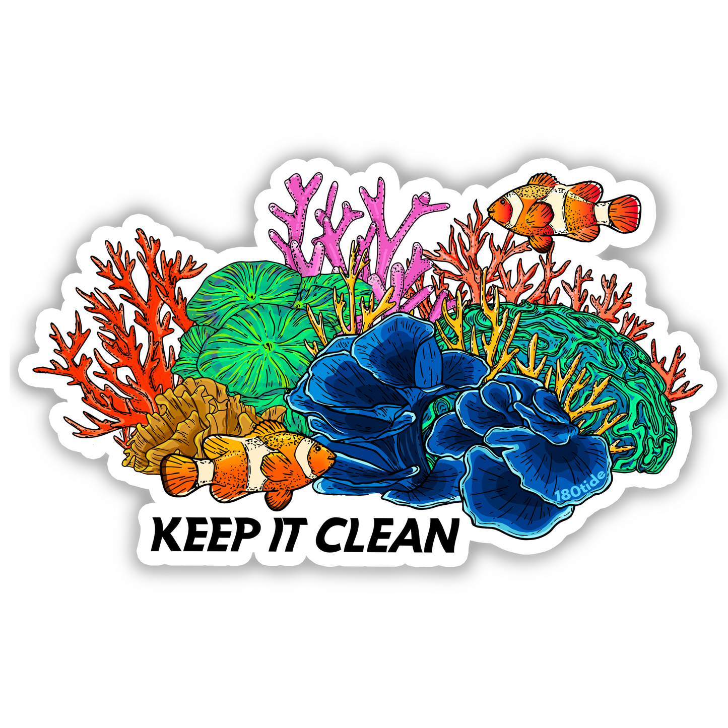 Keep it Clean Coral Reef Sticker