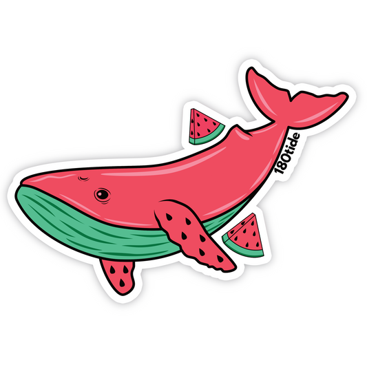 Milo the Watermelon Whale Sticker