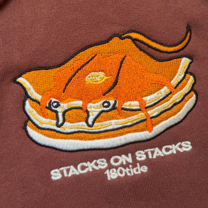 Stacks Manta Ray Pancakes Brown Hoodie