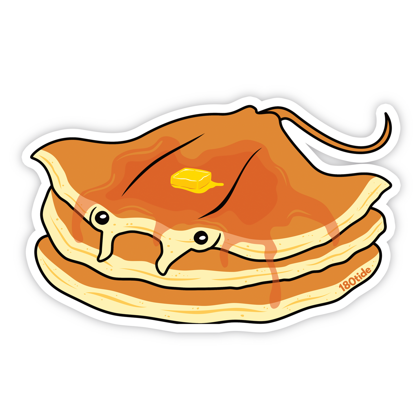 Stacks Manta Ray Pancakes Sticker