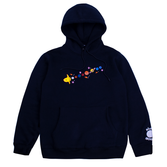 Sunfish Solar System Embroidered Black Hoodie