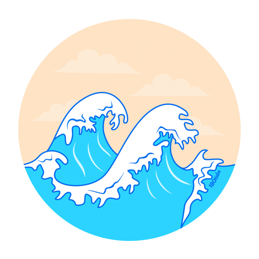 Pastel Waves Blue Sticker