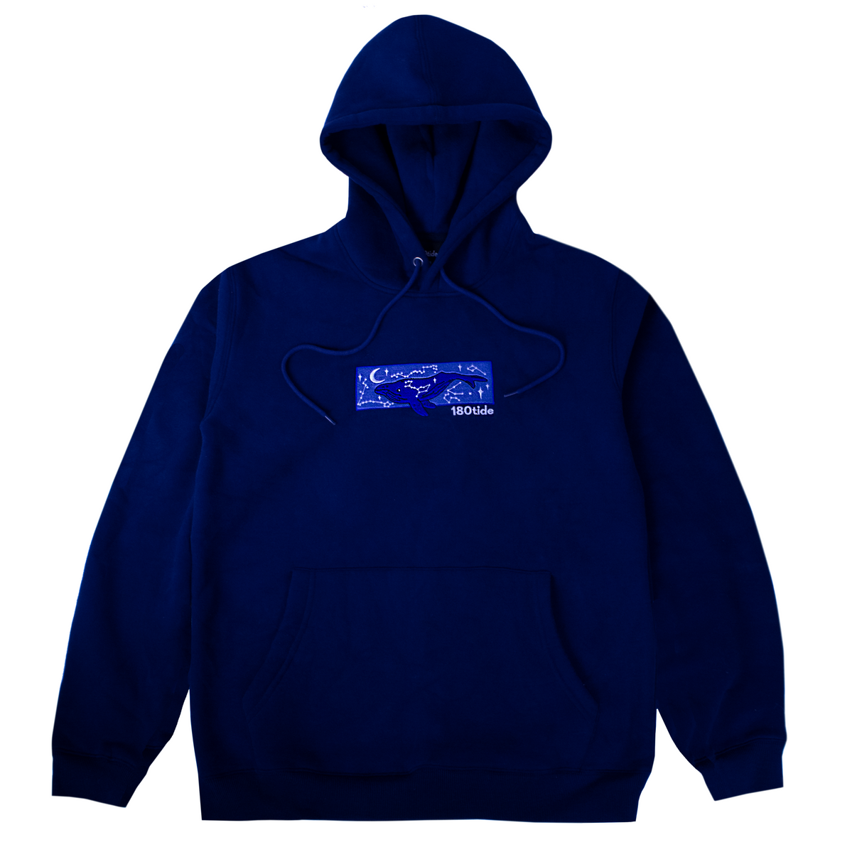 Whale Constellations Embroidered Navy Blue Hoodie – 180tide