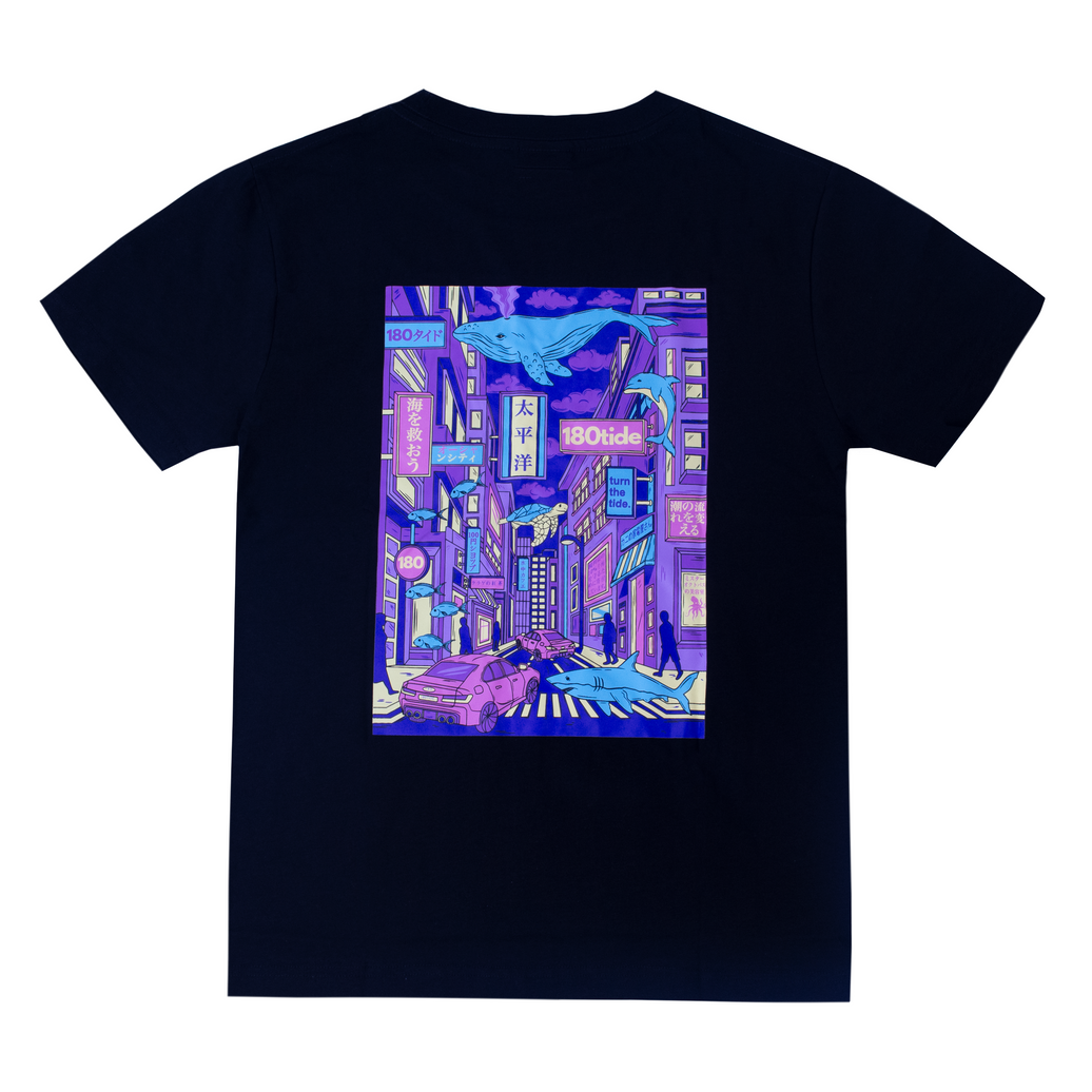 Ocean City Tee – Black, back view